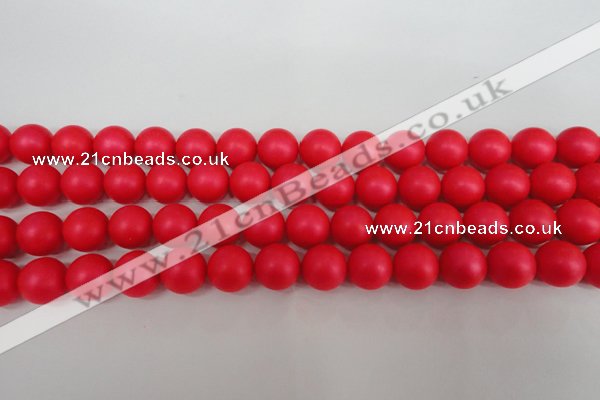 CSB1306 15.5 inches 6mm matte round shell pearl beads wholesale