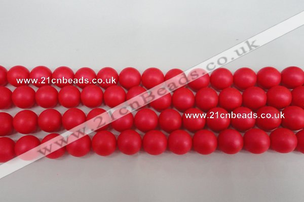 CSB1307 15.5 inches 8mm matte round shell pearl beads wholesale