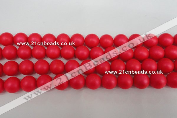 CSB1308 15.5 inches 10mm matte round shell pearl beads wholesale