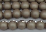 CSB1320 15.5 inches 4mm matte round shell pearl beads wholesale
