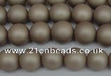 CSB1320 15.5 inches 4mm matte round shell pearl beads wholesale