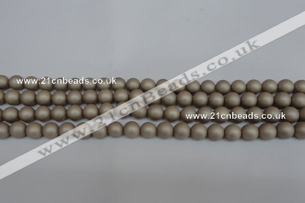 CSB1320 15.5 inches 4mm matte round shell pearl beads wholesale