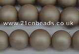 CSB1322 15.5 inches 8mm matte round shell pearl beads wholesale