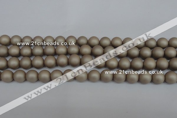 CSB1322 15.5 inches 8mm matte round shell pearl beads wholesale