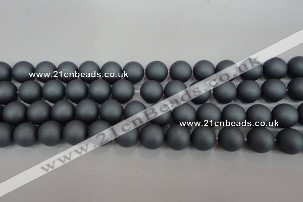 CSB1328 15.5 inches 10mm matte round shell pearl beads wholesale