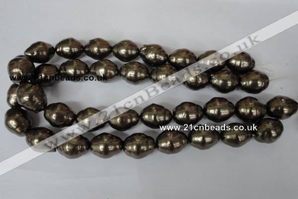 CSB133 15.5 inches 18*22mm nuggets shell pearl beads wholesale