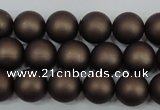 CSB1330 15.5 inches 4mm matte round shell pearl beads wholesale