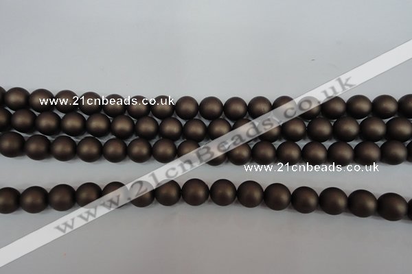 CSB1331 15.5 inches 6mm matte round shell pearl beads wholesale