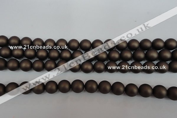 CSB1332 15.5 inches 8mm matte round shell pearl beads wholesale