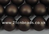 CSB1333 15.5 inches 10mm matte round shell pearl beads wholesale