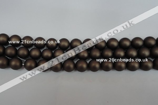 CSB1333 15.5 inches 10mm matte round shell pearl beads wholesale