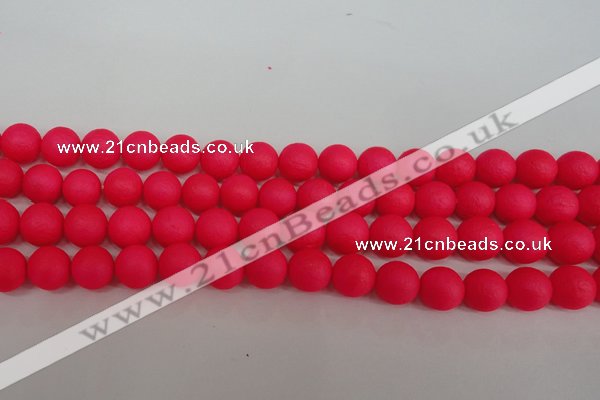 CSB1345 15.5 inches 4mm matte round shell pearl beads wholesale