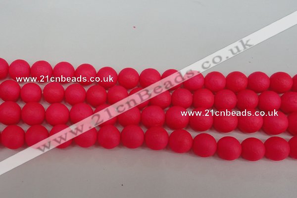 CSB1346 15.5 inches 6mm matte round shell pearl beads wholesale