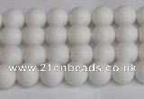 CSB1350 15.5 inches 4mm matte round shell pearl beads wholesale