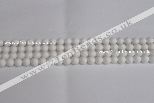 CSB1351 15.5 inches 6mm matte round shell pearl beads wholesale