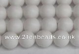 CSB1352 15.5 inches 8mm matte round shell pearl beads wholesale