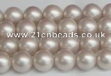 CSB1356 15.5 inches 6mm matte round shell pearl beads wholesale