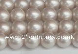 CSB1357 15.5 inches 8mm matte round shell pearl beads wholesale