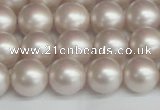 CSB1358 15.5 inches 10mm matte round shell pearl beads wholesale