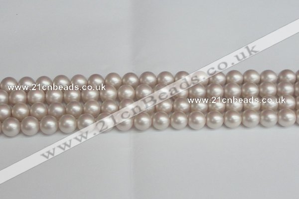 CSB1358 15.5 inches 10mm matte round shell pearl beads wholesale