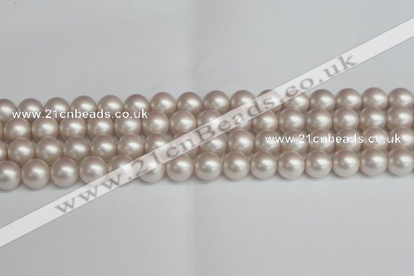 CSB1359 15.5 inches 12mm matte round shell pearl beads wholesale