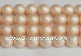 CSB1360 15.5 inches 4mm matte round shell pearl beads wholesale