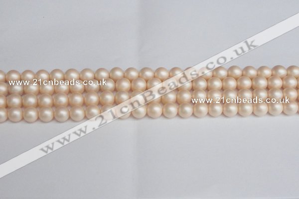 CSB1362 15.5 inches 8mm matte round shell pearl beads wholesale