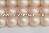 CSB1363 15.5 inches 10mm matte round shell pearl beads wholesale