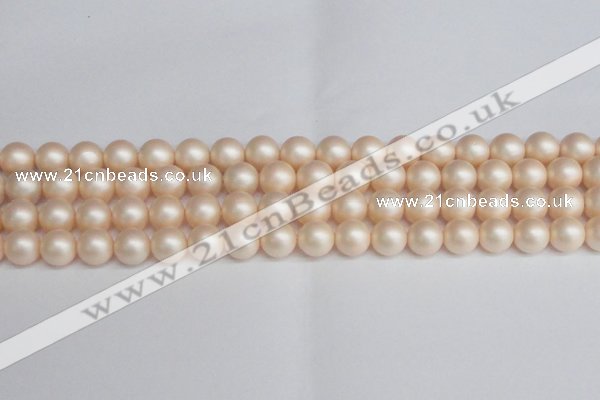 CSB1363 15.5 inches 10mm matte round shell pearl beads wholesale