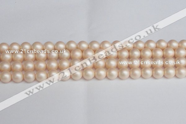 CSB1364 15.5 inches 12mm matte round shell pearl beads wholesale