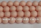 CSB1365 15.5 inches 4mm matte round shell pearl beads wholesale