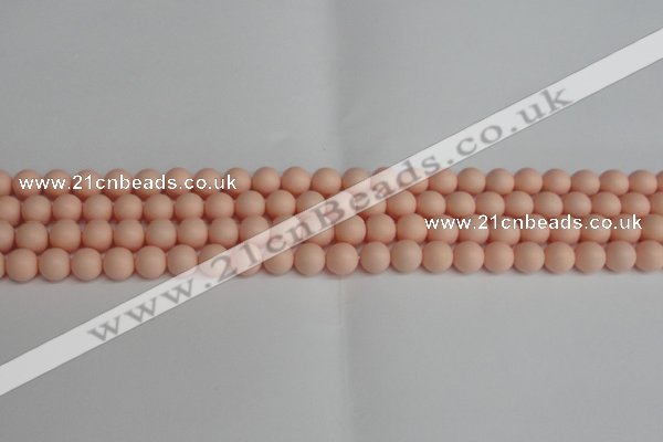 CSB1366 15.5 inches 6mm matte round shell pearl beads wholesale