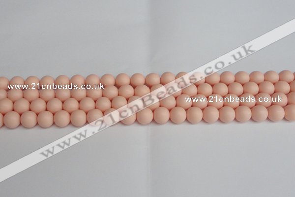 CSB1367 15.5 inches 8mm matte round shell pearl beads wholesale