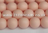CSB1368 15.5 inches 10mm matte round shell pearl beads wholesale