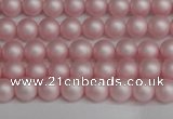 CSB1370 15.5 inches 4mm matte round shell pearl beads wholesale