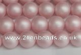 CSB1373 15.5 inches 10mm matte round shell pearl beads wholesale