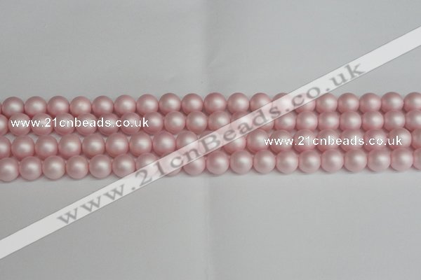 CSB1373 15.5 inches 10mm matte round shell pearl beads wholesale