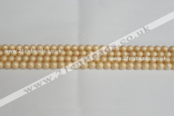 CSB1375 15.5 inches 4mm matte round shell pearl beads wholesale