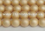 CSB1377 15.5 inches 8mm matte round shell pearl beads wholesale