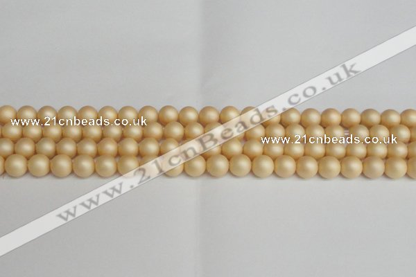 CSB1377 15.5 inches 8mm matte round shell pearl beads wholesale