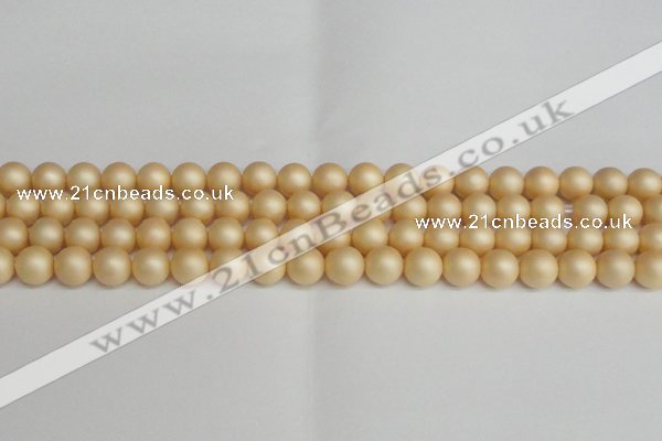 CSB1378 15.5 inches 10mm matte round shell pearl beads wholesale