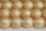CSB1379 15.5 inches 12mm matte round shell pearl beads wholesale