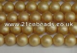 CSB1380 15.5 inches 4mm matte round shell pearl beads wholesale