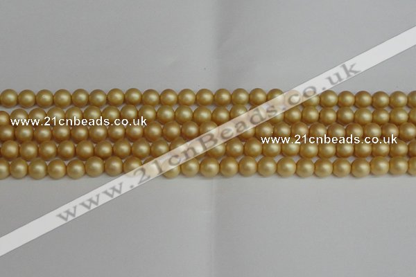 CSB1381 15.5 inches 6mm matte round shell pearl beads wholesale