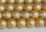 CSB1382 15.5 inches 8mm matte round shell pearl beads wholesale