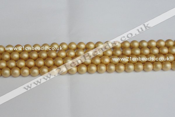 CSB1382 15.5 inches 8mm matte round shell pearl beads wholesale