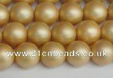 CSB1383 15.5 inches 10mm matte round shell pearl beads wholesale