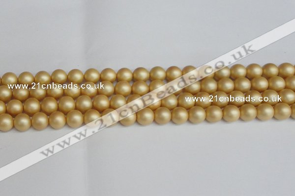 CSB1383 15.5 inches 10mm matte round shell pearl beads wholesale