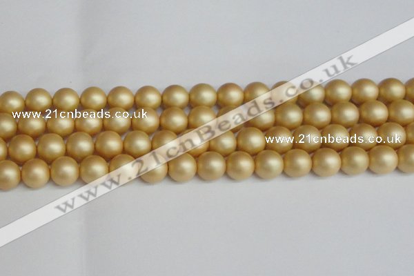 CSB1384 15.5 inches 12mm matte round shell pearl beads wholesale