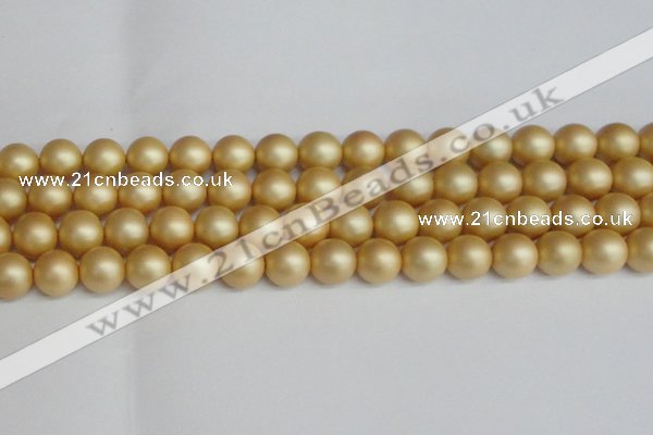 CSB1384 15.5 inches 12mm matte round shell pearl beads wholesale